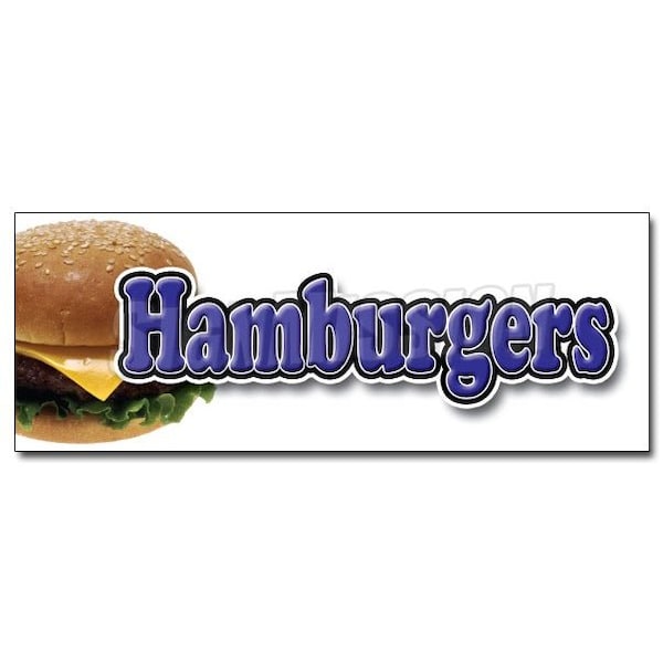Signmission HAMBURGER DECAL sticker cheeseburger cart supplies stand trailer fair, D-24 Hamburgers D-24 Hamburgers - main